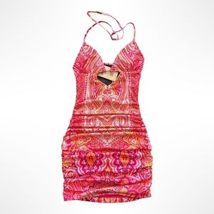 TIGER MIST HIPPIE BANDANA PRINT MINI DRESS